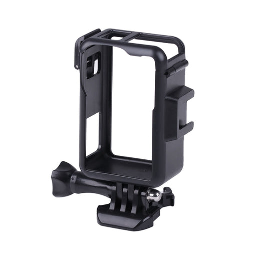 Jaula de marco protector de plástico vertical con zapatos fríos para DJI Osmo Action 3 (negro)