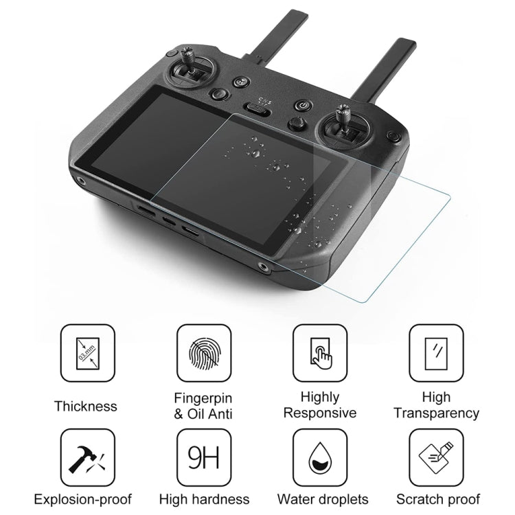 Control remoto a prueba de explosiones de vidrio templado Dron RC Pantalla Film para DJI Mavic 2 — imagen 3