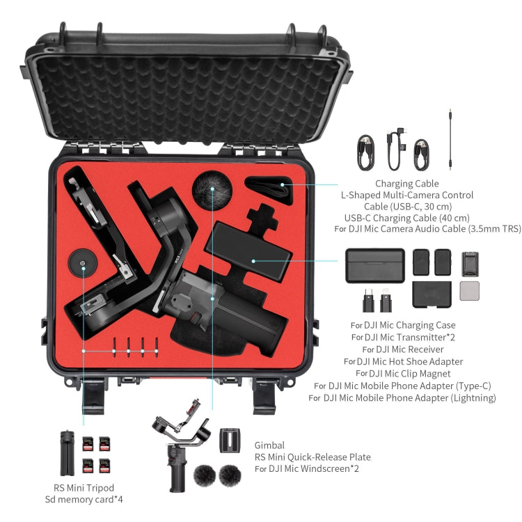 Estuche Mini STARTRC ABS impermeable a prueba de golpes Caja de almacenamiento portátil para DJI RS 3 (Negro) — imagen 6