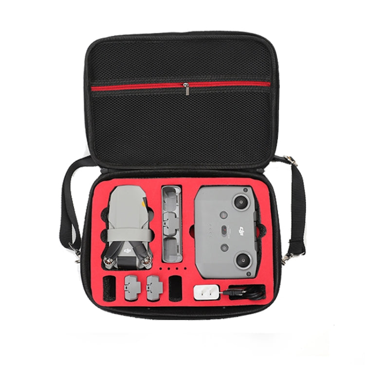 Bolsa de hombro con estuche rígido a prueba de golpes, tamaño: 29 x 19,5 x 10 cm para DJI Mini 2 SE (negro rojo) — imagen 2