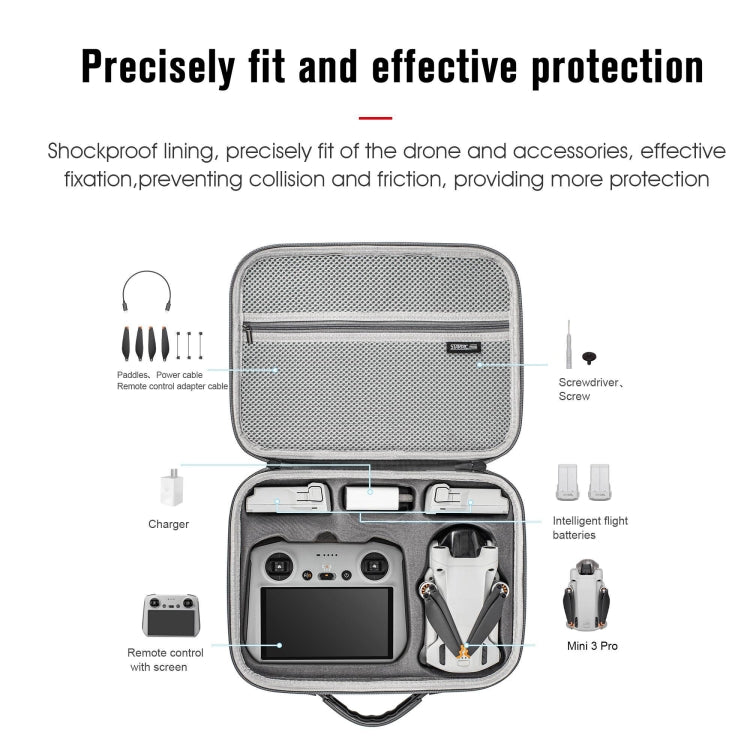 Bolsa de almacenamiento de hombro RC con pantalla STARTRC impermeable para DJI Mini 3 Pro (gris) — imagen 6