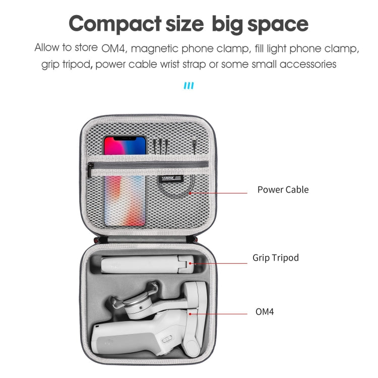 Estuche de PU Osmo Mobile 4 / OM4 / OM4 SE STARTRC impermeable a prueba de golpes portátil (Gris) para DJI Osmo Mobile — ima…