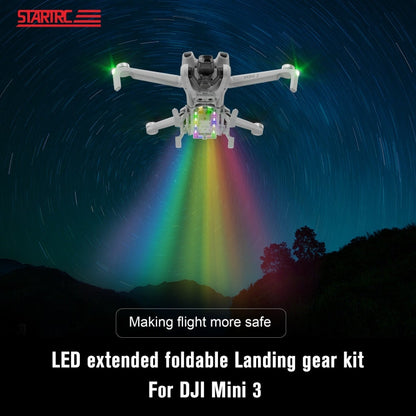 Soporte de entrenamiento de tren STARTRC Luz LED Plegable Anti-caída de aterrizaje elevado para DJI Mini 3 (gris) — imagen 3
