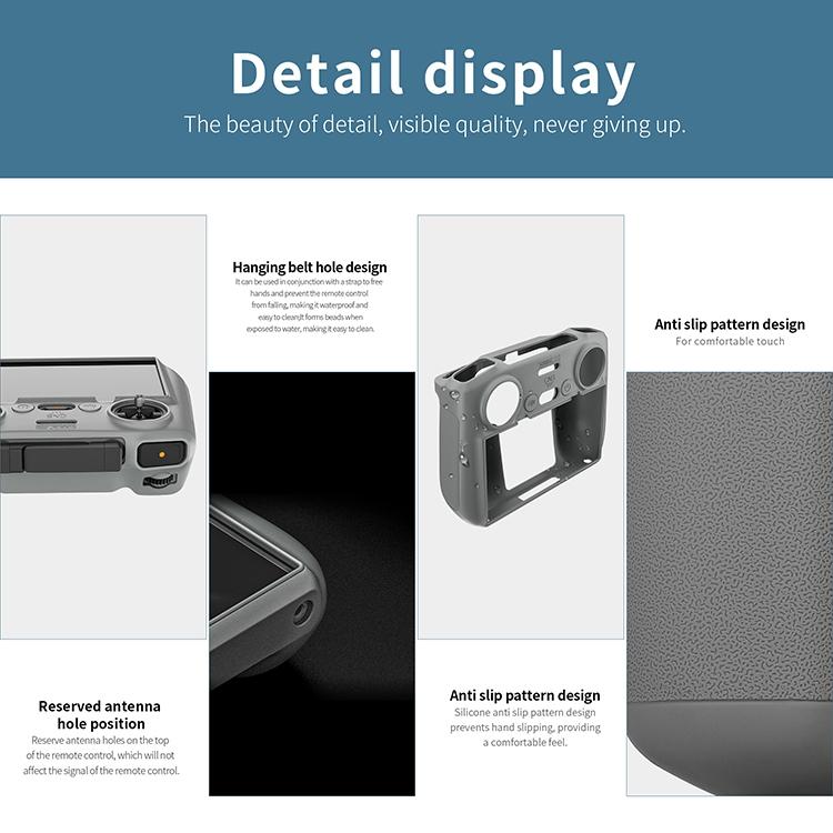 Funda de silicona RC2 Control remoto STARTRC a prueba de golpes y antirrayas para DJI Air 3 (gris) — imagen 22