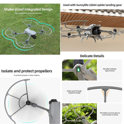 Hélice Sunnylife KC680 Dron Protector Anillo anticolisión para DJI Air 3 (Gris) — imagen 4