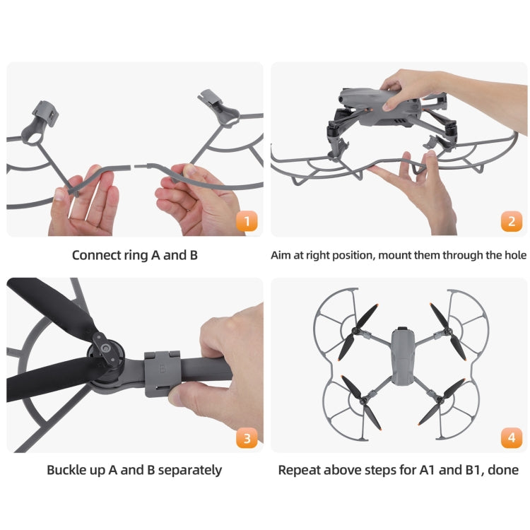 Hélice Sunnylife KC680 Dron Protector Anillo anticolisión para DJI Air 3 (Gris) — imagen 6