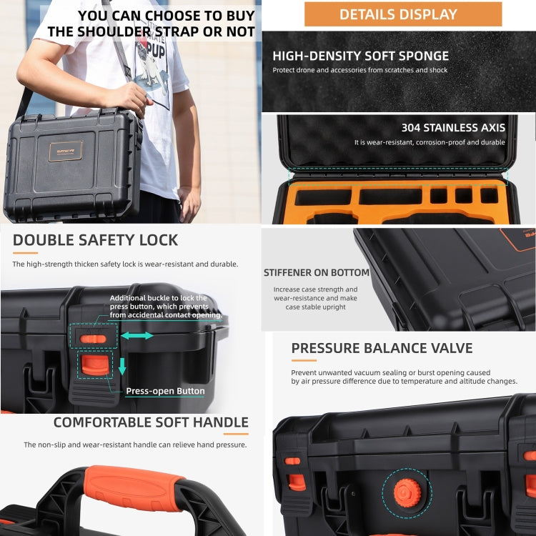 Estuche de transporte de seguridad Sunnylife Estuche de viaje rígido impermeable a prueba de golpes para DJI Mini 4 Pro (neg…