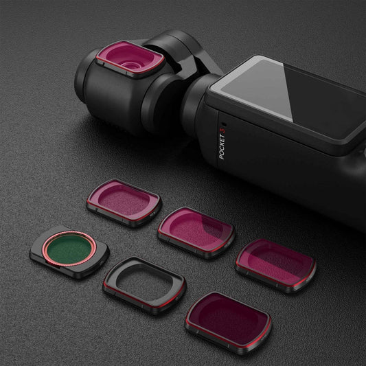 Juego de filtros de lente STARTRC 6 en 1 ND8 + ND16 + ND32 + ND64 + ND256 + CPL ajustables para DJI Osmo Pocket 3