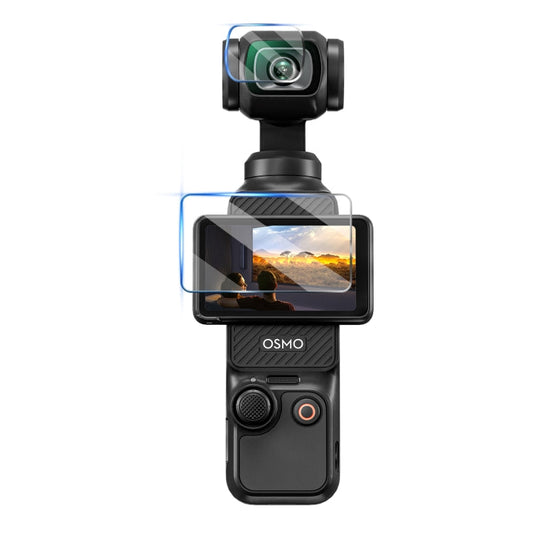 Lente de vidrio STARTRC 2 piezas 2 en 1 Protector de templado + película de pantalla para DJI Osmo Pocket 3 (transparente)