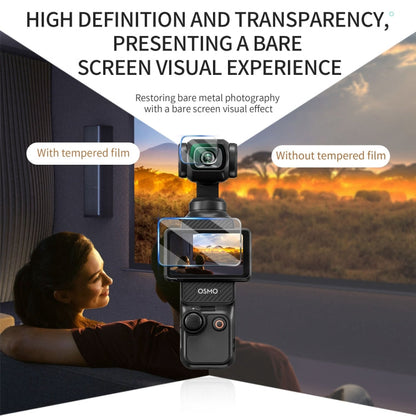 Lente de vidrio STARTRC 2 piezas 2 en 1 Protector de templado + película de pantalla para DJI Osmo Pocket 3 (transparente) —…