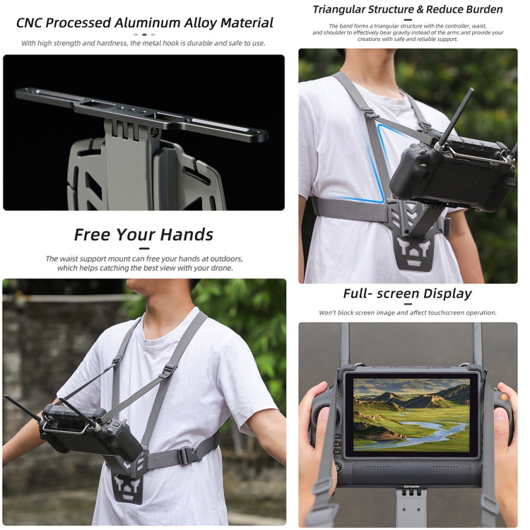 Soporte de cintura para control remoto RC Plus Sunnylife, correa para el pecho (gris) — imagen 3