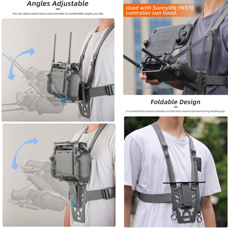 Soporte de cintura para control remoto RC Plus Sunnylife, correa para el pecho (gris) — imagen 4