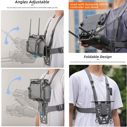 Soporte de cintura para control remoto RC Plus Sunnylife, correa para el pecho (gris) — imagen 4
