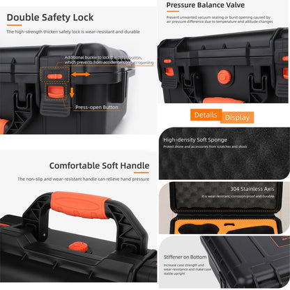 Estuche de seguridad, de gran capacidad, resistente al agua y a los golpes, rígido, para viajes para DJI Neo (negro) — image…
