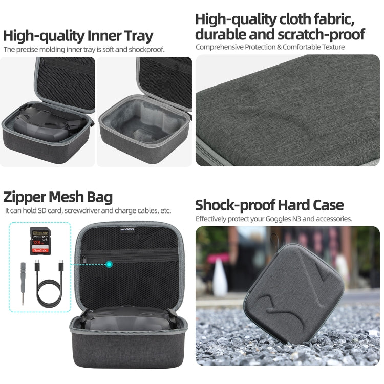 Bolsa de almacenamiento portátil Sunnylife para gafas voladoras N3 (negra) — imagen 5