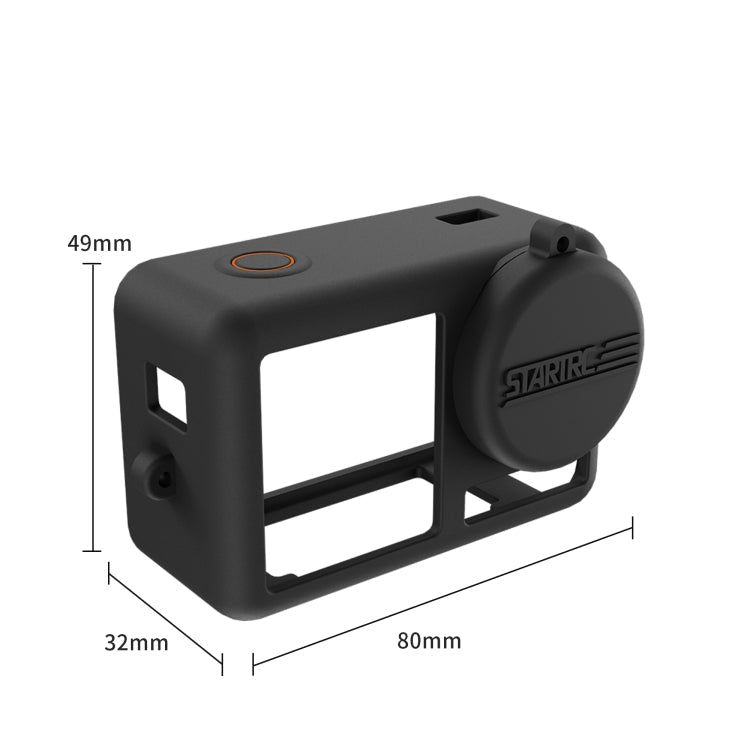Funda de silicona 3 STARTRC a prueba de golpes con tapa de lente y correa para DJI Osmo Action 4 (negro) — imagen 3