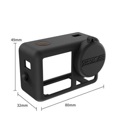 Funda de silicona 3 STARTRC a prueba de golpes con tapa de lente y correa para DJI Osmo Action 4 (negro) — imagen 3