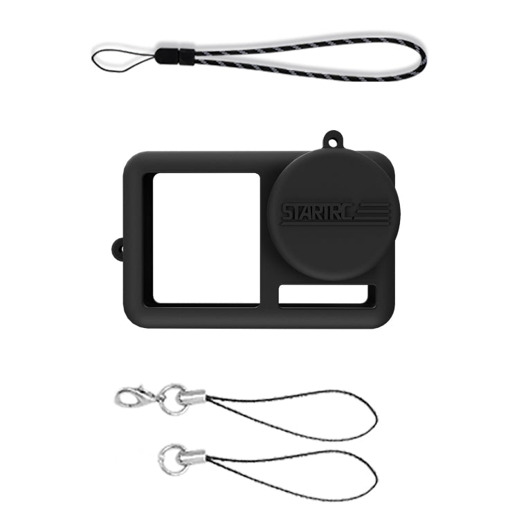 Funda de silicona 3 STARTRC a prueba de golpes con tapa de lente y correa para DJI Osmo Action 4 (negro) — imagen 4