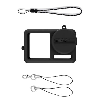Funda de silicona 3 STARTRC a prueba de golpes con tapa de lente y correa para DJI Osmo Action 4 (negro) — imagen 4