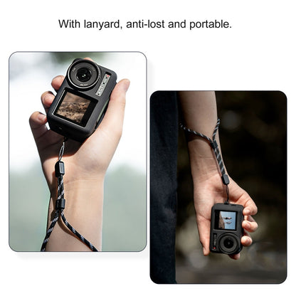 Funda de silicona 3 STARTRC a prueba de golpes con tapa de lente y correa para DJI Osmo Action 4 (negro) — imagen 9