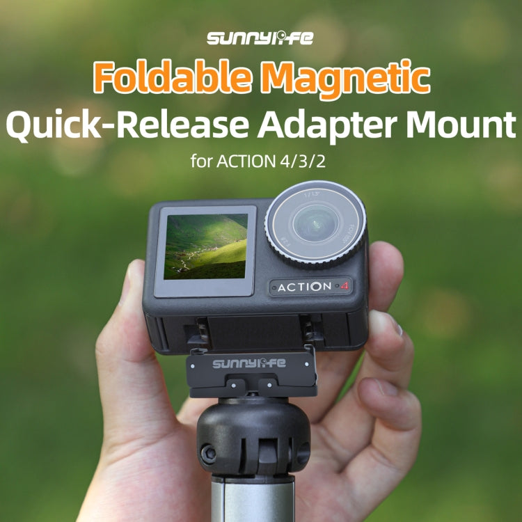 Soporte adaptador magnético Sunnylife AD691 para DJI Osmo Action 4 / Osmo Action 3 (negro) para DJI DJI Osmo Action 4, DJI O…
