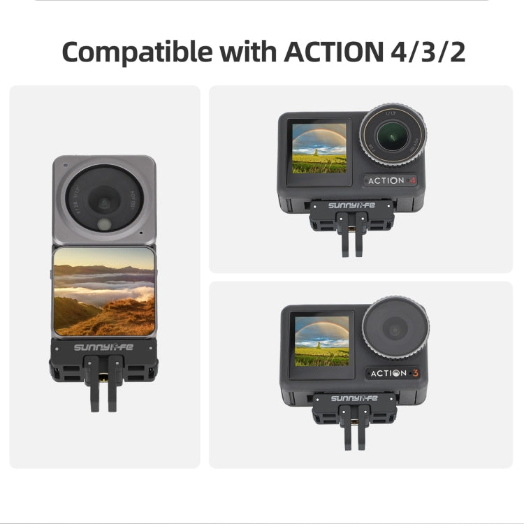 Soporte adaptador magnético Sunnylife AD691 para DJI Osmo Action 4 / Osmo Action 3 (negro) para DJI DJI Osmo Action 4, DJI O…
