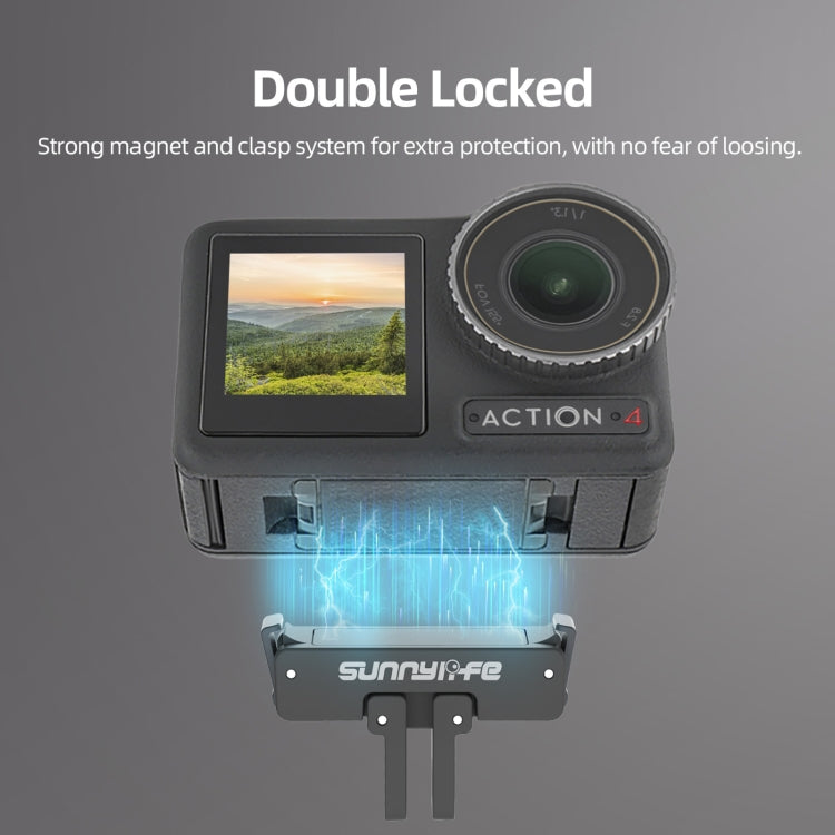 Soporte adaptador magnético Sunnylife AD691 para DJI Osmo Action 4 / Osmo Action 3 (negro) para DJI DJI Osmo Action 4, DJI O…