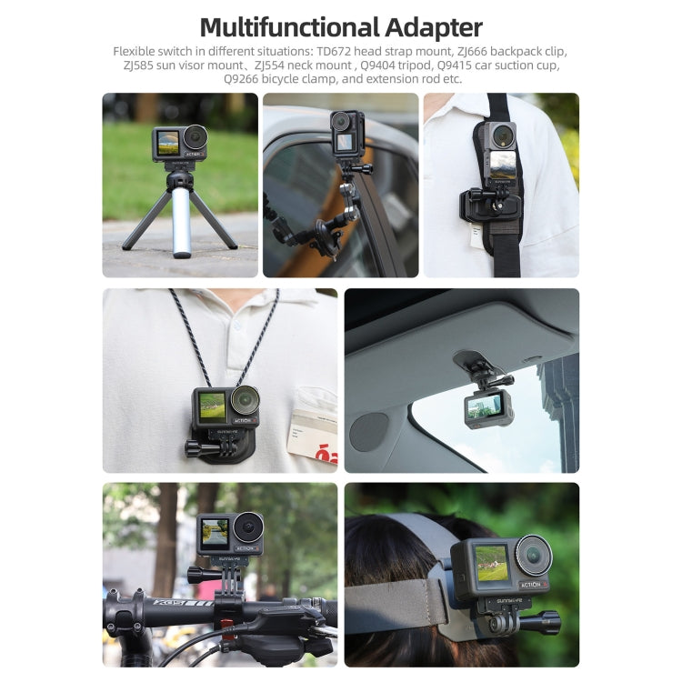 Soporte adaptador magnético Sunnylife AD691 para DJI Osmo Action 4 / Osmo Action 3 (negro) para DJI DJI Osmo Action 4, DJI O…
