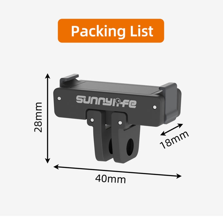 Soporte adaptador magnético Sunnylife AD691 para DJI Osmo Action 4 / Osmo Action 3 (negro) para DJI DJI Osmo Action 4, DJI O…