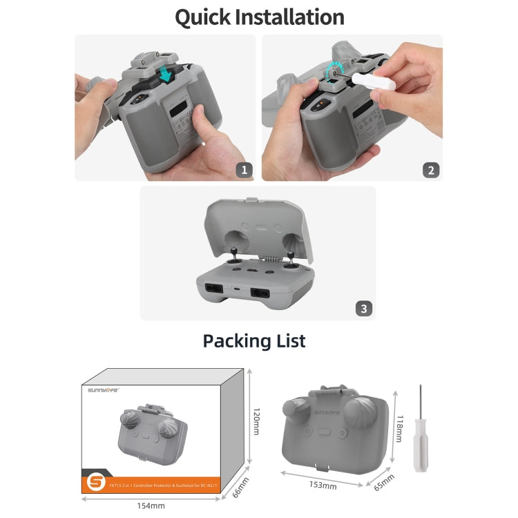 Cubierta RC- N2 / N1 Sunnylife YK715 protectora de sombrilla con control remoto (gris) — imagen 7