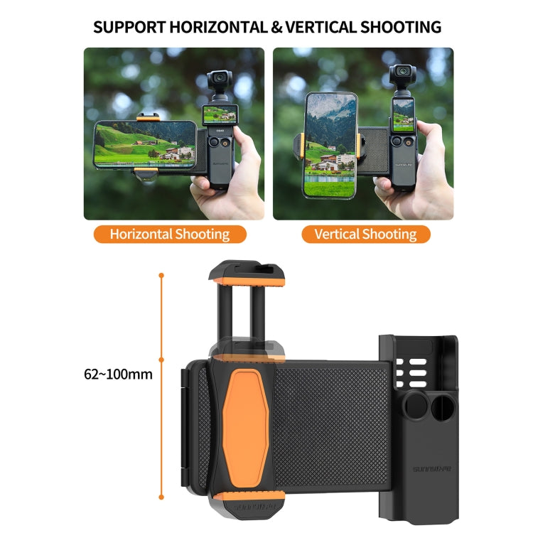 Soporte de abrazadera Sunnylife OP3-AD744 para teléfono expandido con estuche de almacenamiento para DJI Osmo Pocket 3 (negr…