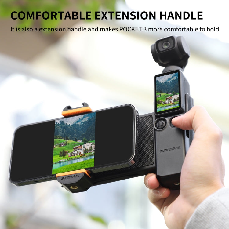 Soporte de abrazadera Sunnylife OP3-AD744 para teléfono expandido con estuche de almacenamiento para DJI Osmo Pocket 3 (negr…
