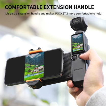 Soporte de abrazadera Sunnylife OP3-AD744 para teléfono expandido con estuche de almacenamiento para DJI Osmo Pocket 3 (negr…