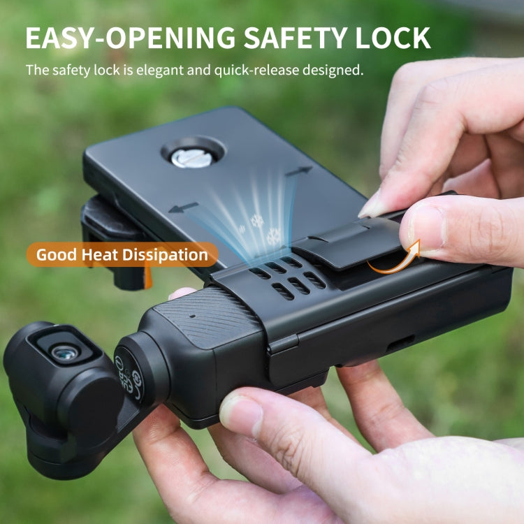 Soporte de abrazadera Sunnylife OP3-AD744 para teléfono expandido con estuche de almacenamiento para DJI Osmo Pocket 3 (negr…