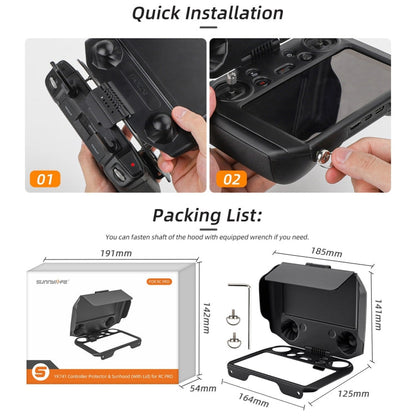 Cubierta RC Pro Sunnylife 2 en 1 Protector de controlador Parasol Protector de pantalla Monitor parasol (negro) — imagen 9