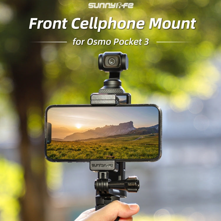 Soporte Sunnylife frontal para teléfono Soportes de expansión para trípode de mano para DJI Osmo Pocket 3 (negro) — imagen 2
