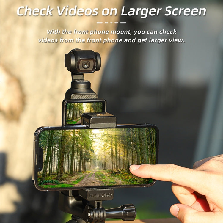 Soporte Sunnylife frontal para teléfono Soportes de expansión para trípode de mano para DJI Osmo Pocket 3 (negro) — imagen 4