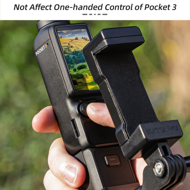 Soporte Sunnylife frontal para teléfono Soportes de expansión para trípode de mano para DJI Osmo Pocket 3 (negro) — imagen 5