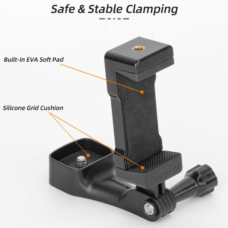 Soporte Sunnylife frontal para teléfono Soportes de expansión para trípode de mano para DJI Osmo Pocket 3 (negro) — imagen 8