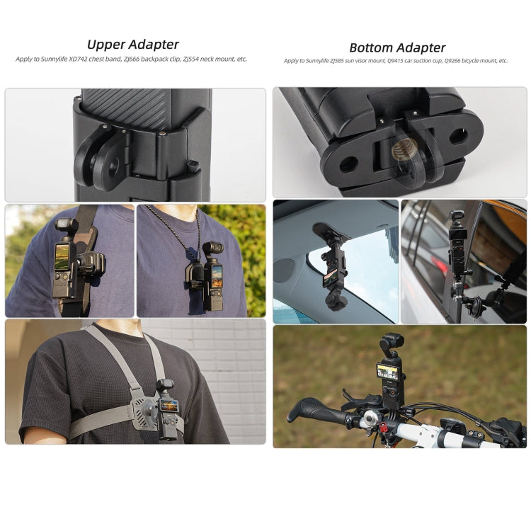 Soporte de funda Adaptador de expansión Sunnylife Adaptador de ganchos dobles plegables protectora para DJI Osmo Pocket 3 (n…