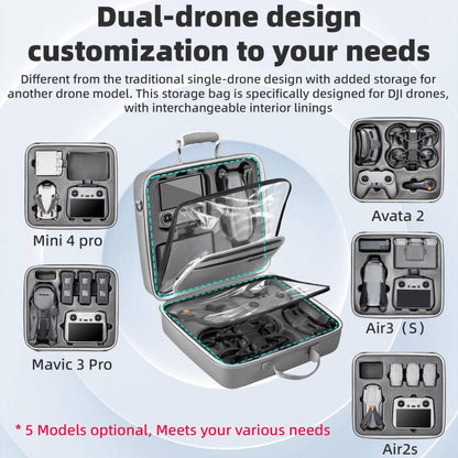 Bolso de hombro de PU para DJI Air 3S / Avata 2 (gris) para DJI DJI Air 3S, DJI Avata 2 — imagen 6