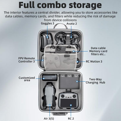 Bolso de hombro de PU para DJI Air 3S / Avata 2 (gris) para DJI DJI Air 3S, DJI Avata 2 — imagen 8