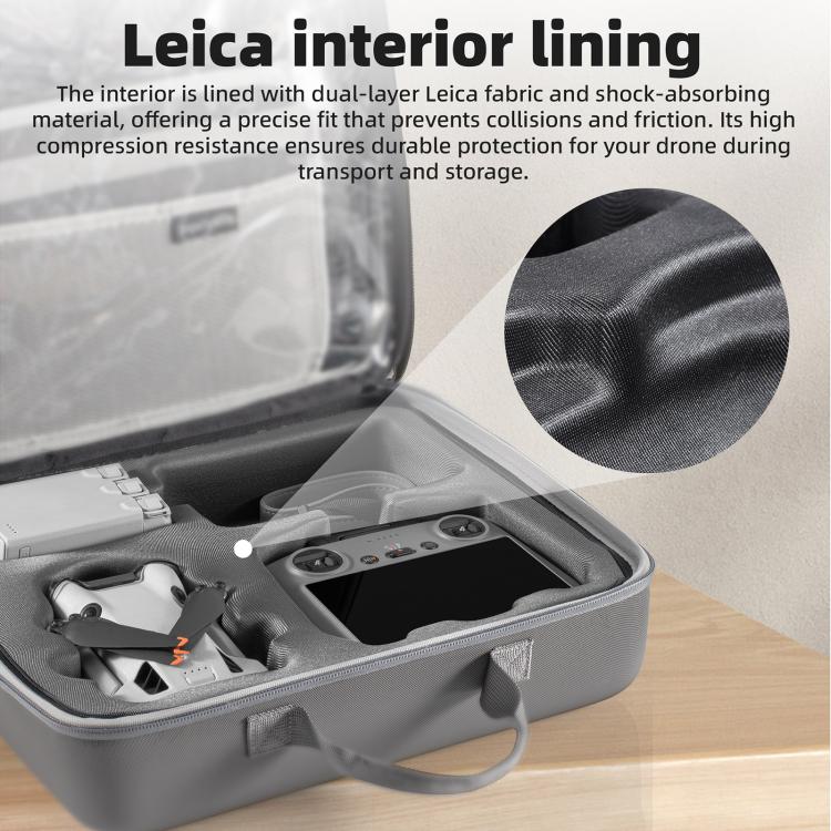 Bolso de hombro de PU para DJI Mini 4 Pro / Air 3S (gris) para DJI DJI Mini 4 Pro, DJI Air 3S — imagen 9