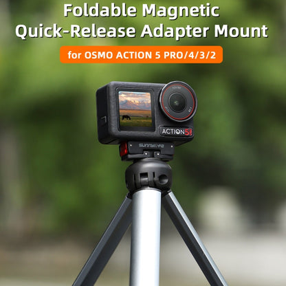 Trípode Adaptador de para cámara de acción con soporte de liberación rápida magnético plegable Sunnylife para DJI Osmo Actio…