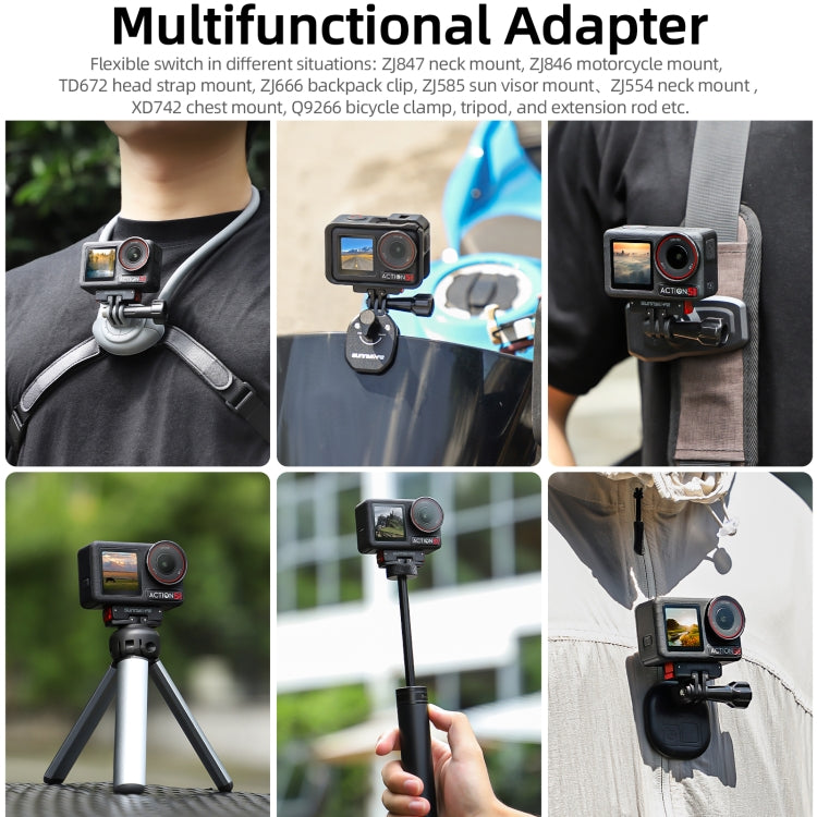 Trípode Adaptador de para cámara de acción con soporte de liberación rápida magnético plegable Sunnylife para DJI Osmo Actio…