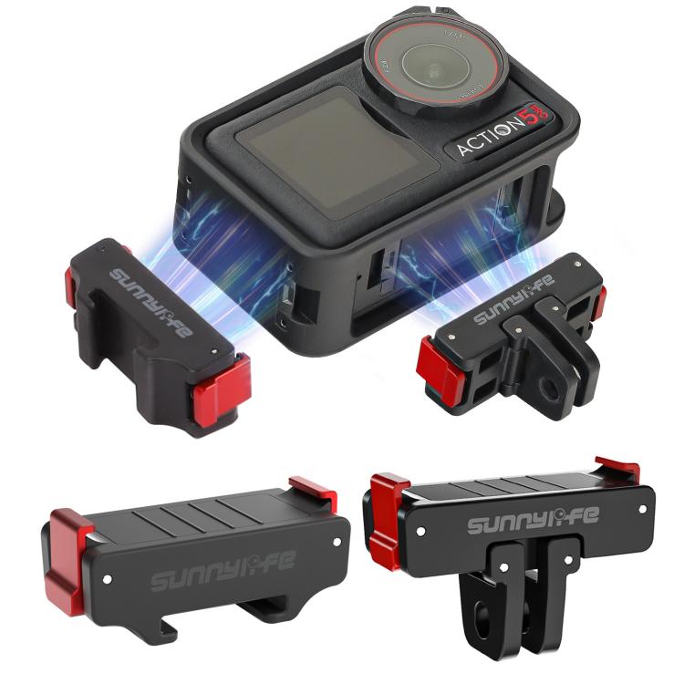 Soporte de liberación Pro / 4 / 3 Sunnylife rápida magnético plegable + Adaptador de zapata fría magnética para DJI Osmo Act…