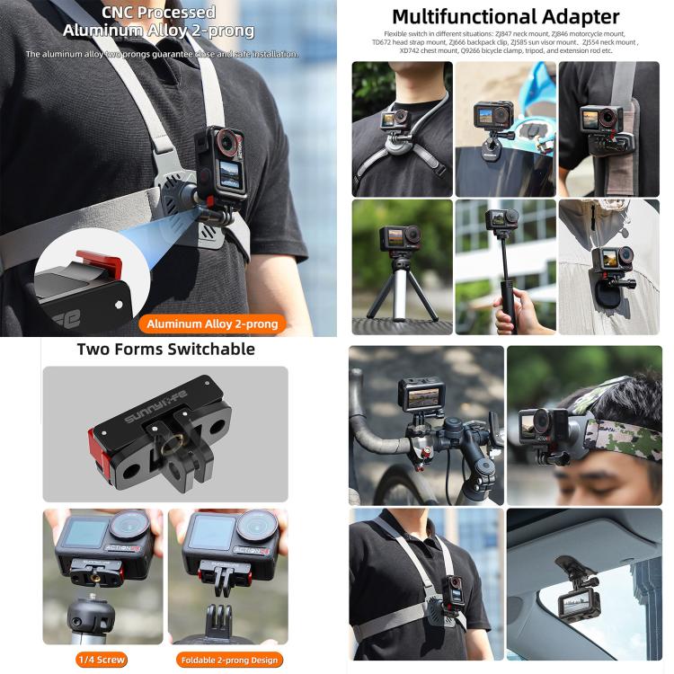 Soporte de liberación Pro / 4 / 3 Sunnylife rápida magnético plegable + Adaptador de zapata fría magnética para DJI Osmo Act…