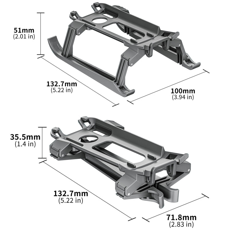 Bastidor de entrenamiento para tren de aterrizaje elevado, anticaídas y antisuciedad, plegable para DJI Air 3S (gris) — imag…