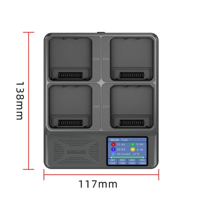 Batería de mayordomo de carga 3 Classic STARTRC Cargador de 4 en 1 con pantalla para DJI Mavic 3 Pro / Mavic 3 Classic (gris…