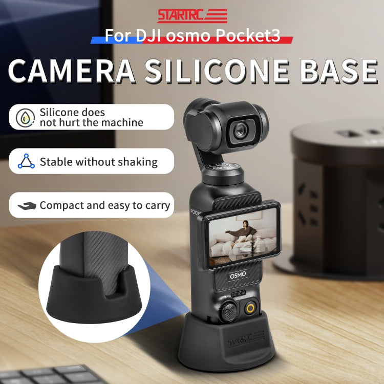 Soporte de base de escritorio STARTRC de silicona para DJI Osmo Pocket 3 (negro) — imagen 2